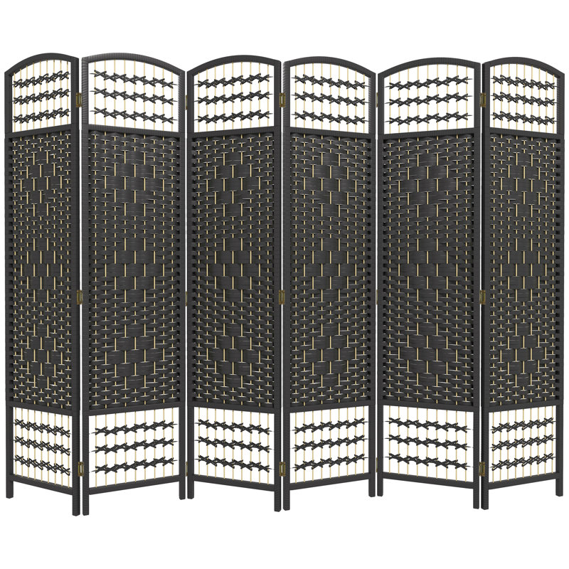 Cloison en bois massif Alaudin, 6, H 67 po x l 94,5 po x P 0,5 po, Noir