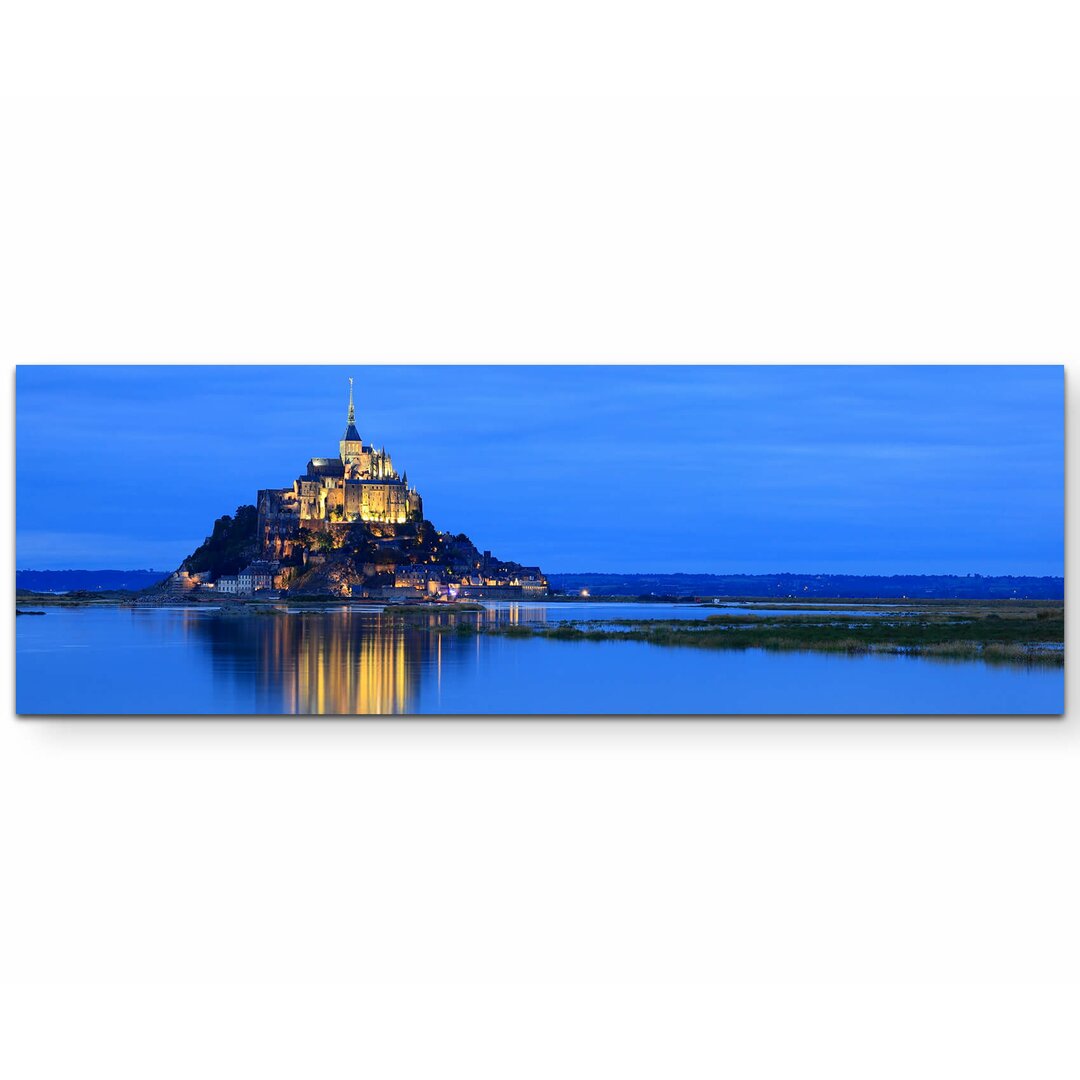 Leinwandbild Mont Saint-Michel am Abend