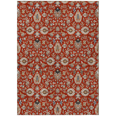 Machine Washable Indoor/Outdoor Husby ACN2192 Global Rug
