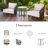 Asheville Patio Swivel Aluminum 2 Person Conversation Set With Cushions And Sintered Stone Side Table