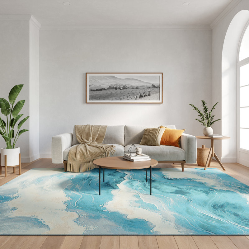 Nourison Color Splash 9'10" x 13'2" Ivory Blue Coastal, Nautical & Beach Rug, Rectangle 9'10" x 13'2"