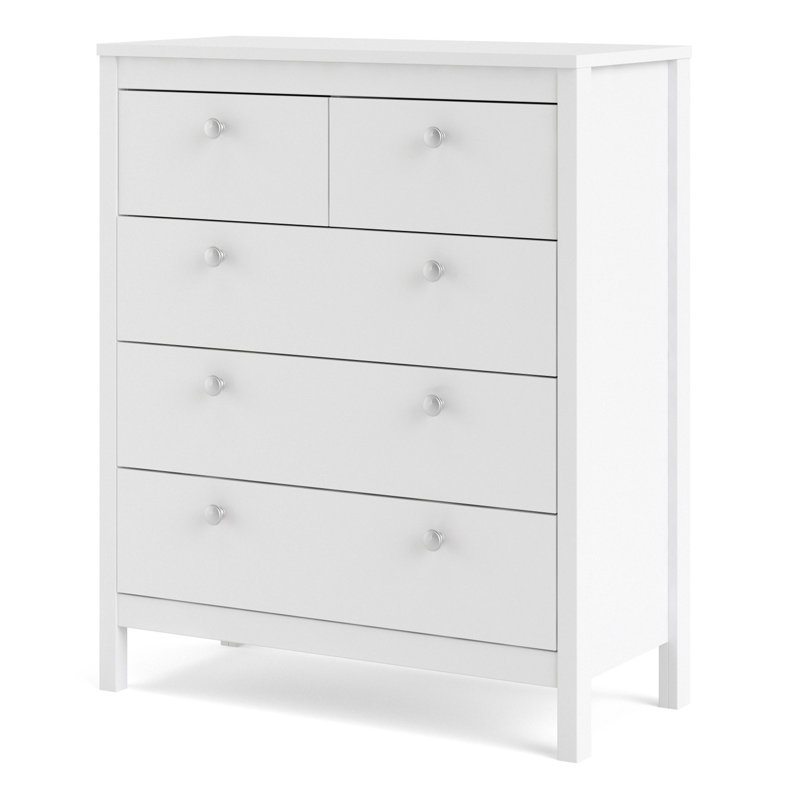 Cynsere 82.1cm W 5 - Drawer Chest of Drawers, White