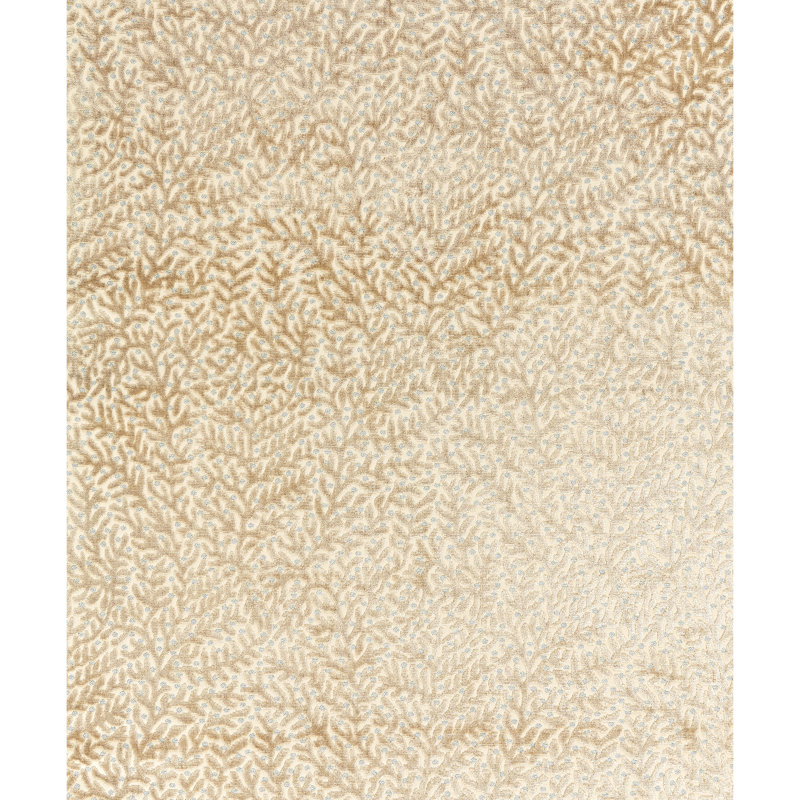 Jardin Corallina Velvet Fabric, Pebble Beach