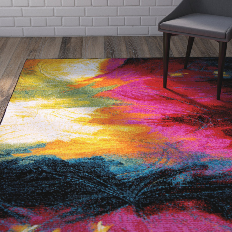 Olgethorpe Abstract Indoor Rug, Rectangle 6'6" X 9'2"