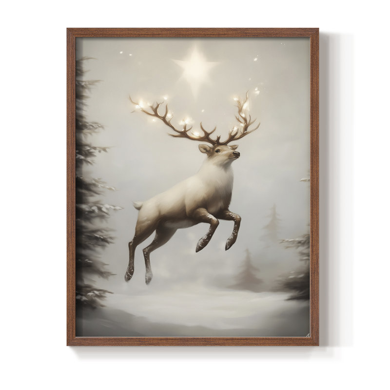 Christmas Holiday Art -Series 2-CCCXXVI Framed Print - Solid Wood, H 15 po x l 12 po, Noyer
