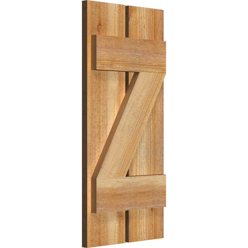 Volets espacés de 5 3/8 po avec barre en Z, cèdre rouge de l'Ouest TimberCraft (par paire), 11 1/4 po, 24 po