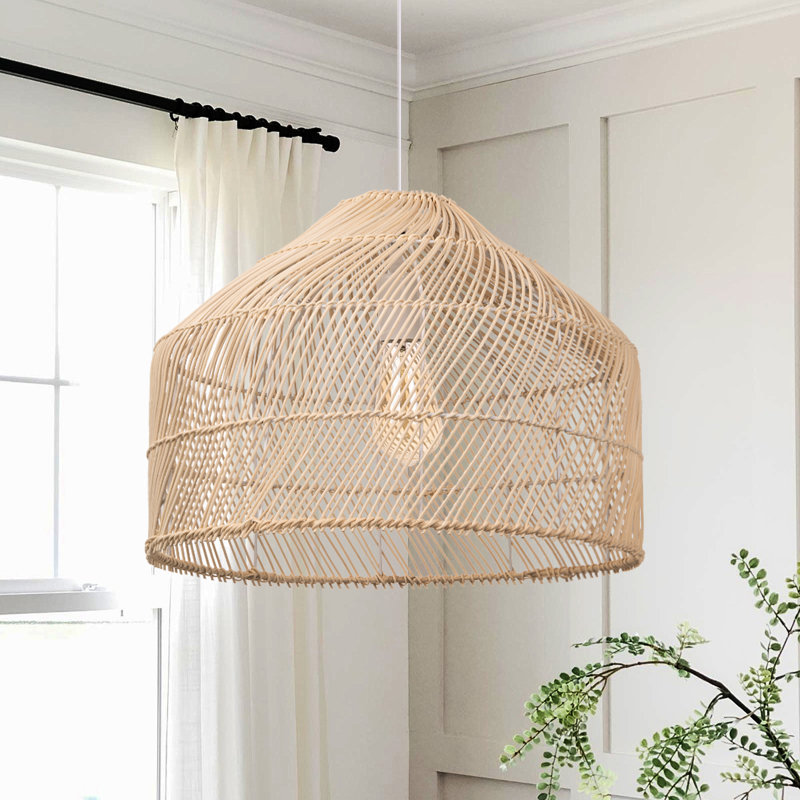 Luminaire suspendu moderne en rotin Boho