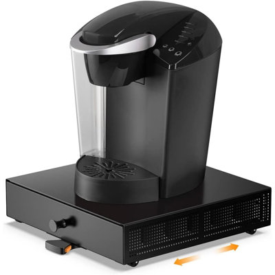 K Cup Holder Sliding Tray Pull out Coffee Pod Organizer Rolling Stand Countertop Maker Stand Rack Capsules Compatible with Keurig Accessories