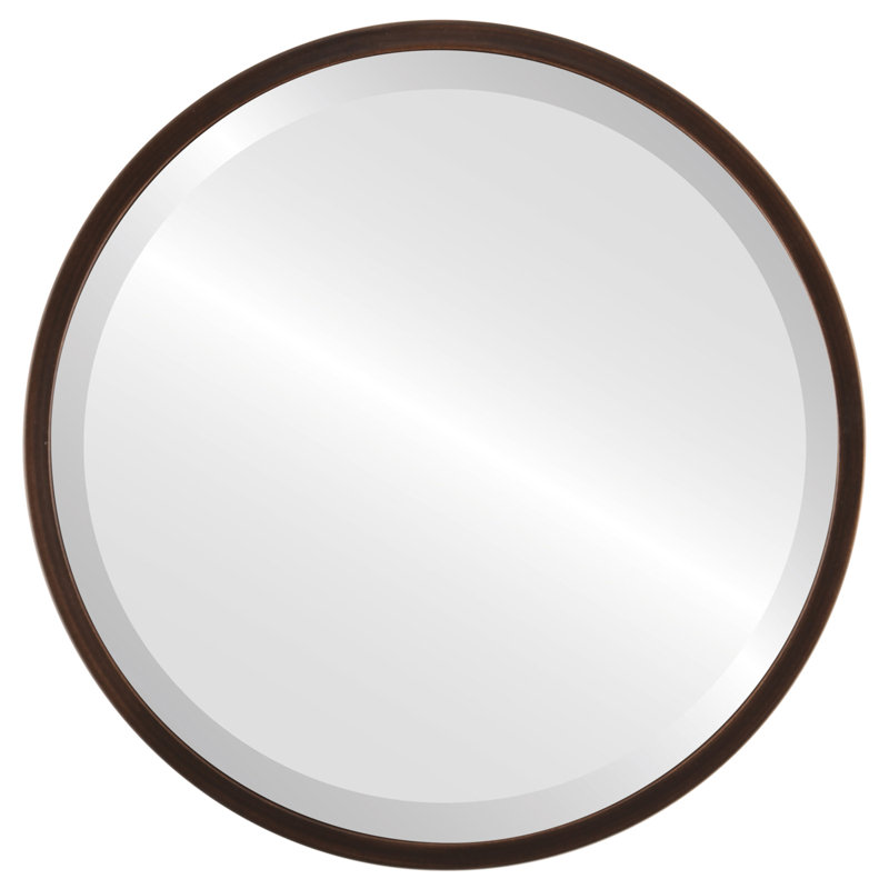 Campblin Round Mirror, 25.12" H x 25.12" W, Rubbed Bronze