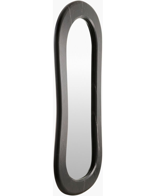 Roman Mirror, Black, Genuine Marble