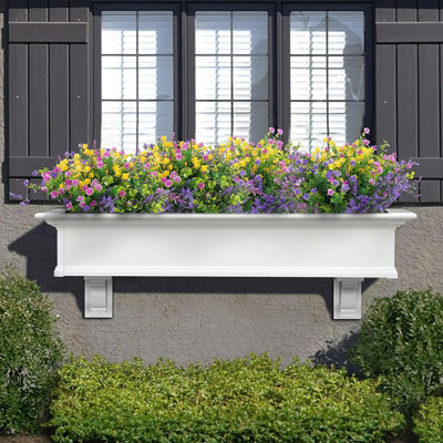12 Pcs Artificial Flowers Outdoor, Faux Artificial Plants UV Resistant Plastic Flower Bulk For Hanging Planter Porch Window Home Wedding Fall Summer Decor (12, Multiple Colour)