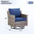 Outdoor Swivel Rocker Patio Chairs Set Of 2, Gray Wicker Furniture Swivel Patio Chairs Ideal For Porch, Poolside, Deck, And Yard In Blue-485591121