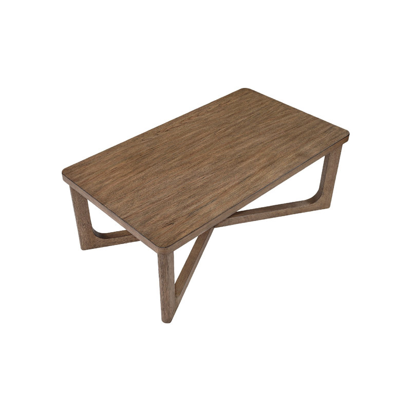Bly Coffee Table, 48 Inch Rectangle Top, X-Base Design, Light Brown