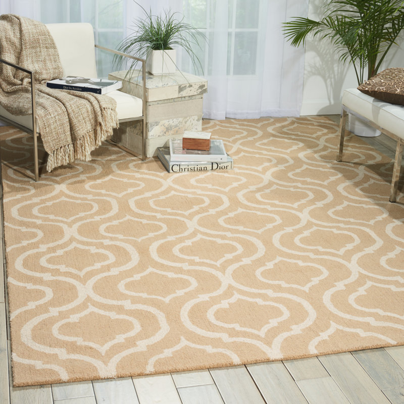 Aiyana Geometric Wool Hand Woven Area Rug, Rectangle 114 x 175cm
