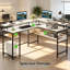 L-Shaped Metal Base Computer Desk