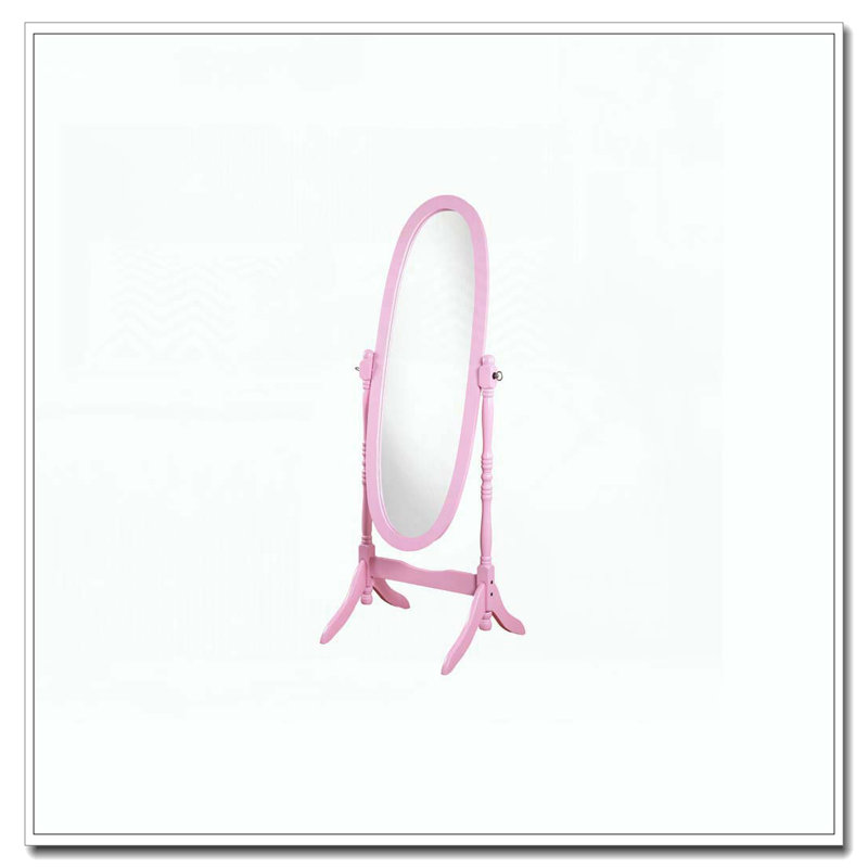 Wood Floor Mirror, Pink