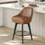 Swivel Upholstered Counter Stool with Metal Frame-2114964338-2114964336