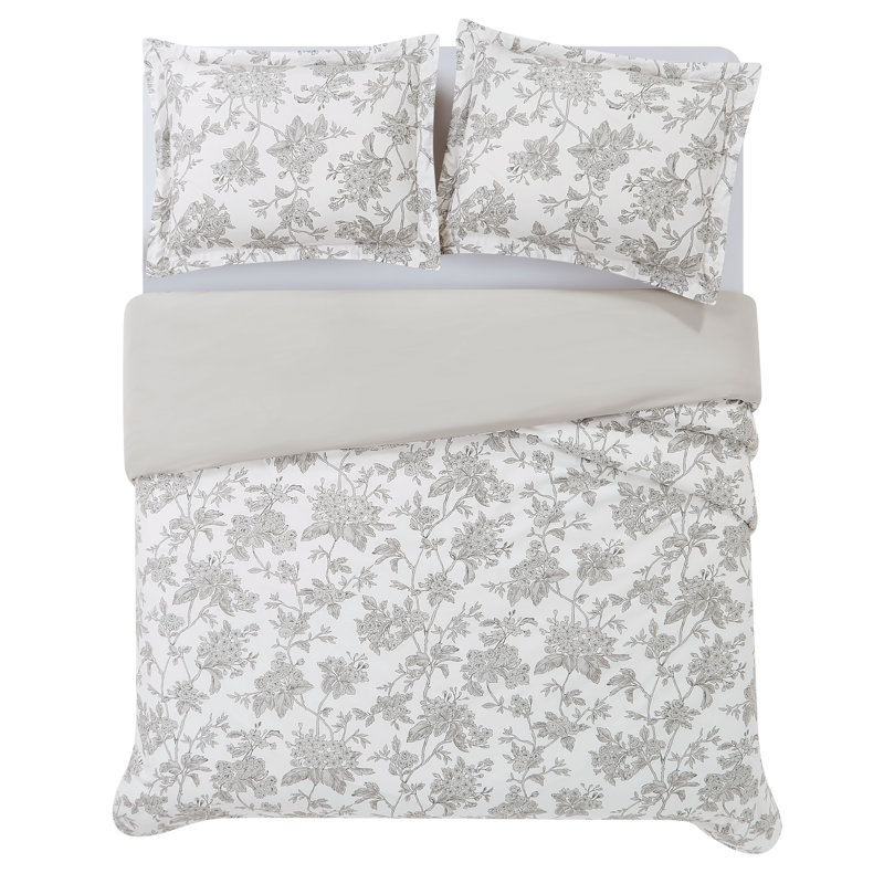 Brooklyn Loom Mila Floral Duvet Set, King Duvet Cover + 2 King Shams