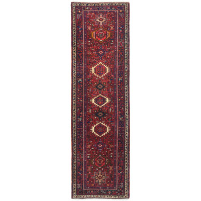 One-of-a-Kind Red Tribal 4X12 Oriental Area Rug