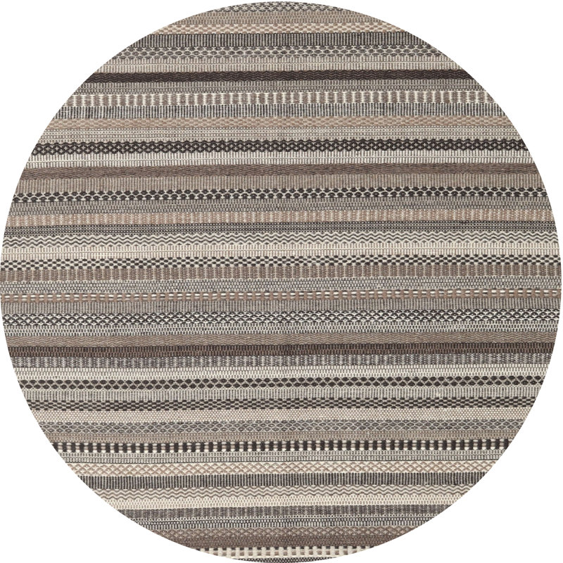 Tapis gris/noir/brun zone contemporaine, Rond 4 pi