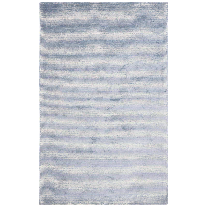 Wibbo Hand Tufted Viscose/Wool/Cotton Solid Colour Rug in Grey/Light Blue, Rectangle 9' x 12'