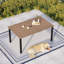 Rectangular Metal Outdoor Dining Table With Umbrella Hole , 152.4cm cm W 91.4cm cm D-1023593352