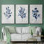 Wild Indigo I, ensemble de 3 toiles encadrées sur toile-97913711-97913714