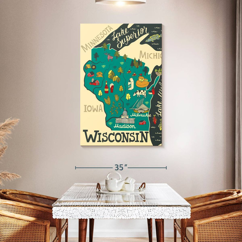 Carte de l'Aliaz, Wisconsin, H 48 po x l 32 po