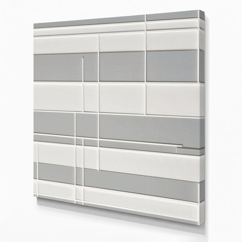 Minimalisme 3, art mural sur toile grise, H 16 po x l 16 po