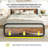 Metal  Bed Frame with LED Headboard and Footboard, Rustic Industrial Heavy Duty Wooden Platform Bed Frame with Under Bed Storage, Noise Free, No Box Spring Needed-488578643-488578642