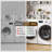 54 Inch Wood Washer Dryer Countertop with 2 Tier Shelf, Non Slip Pad and Guard Rails 3 in 1 Set for Laundry Room Storage-3702436