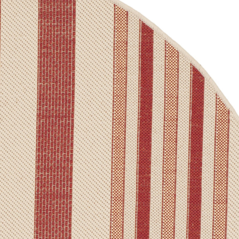 Herefordshire Performance Striped Indoor/Outdoor Area Rug, Round 6'7"