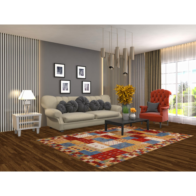 Tapis tribal à motif géométrique Gabbeh