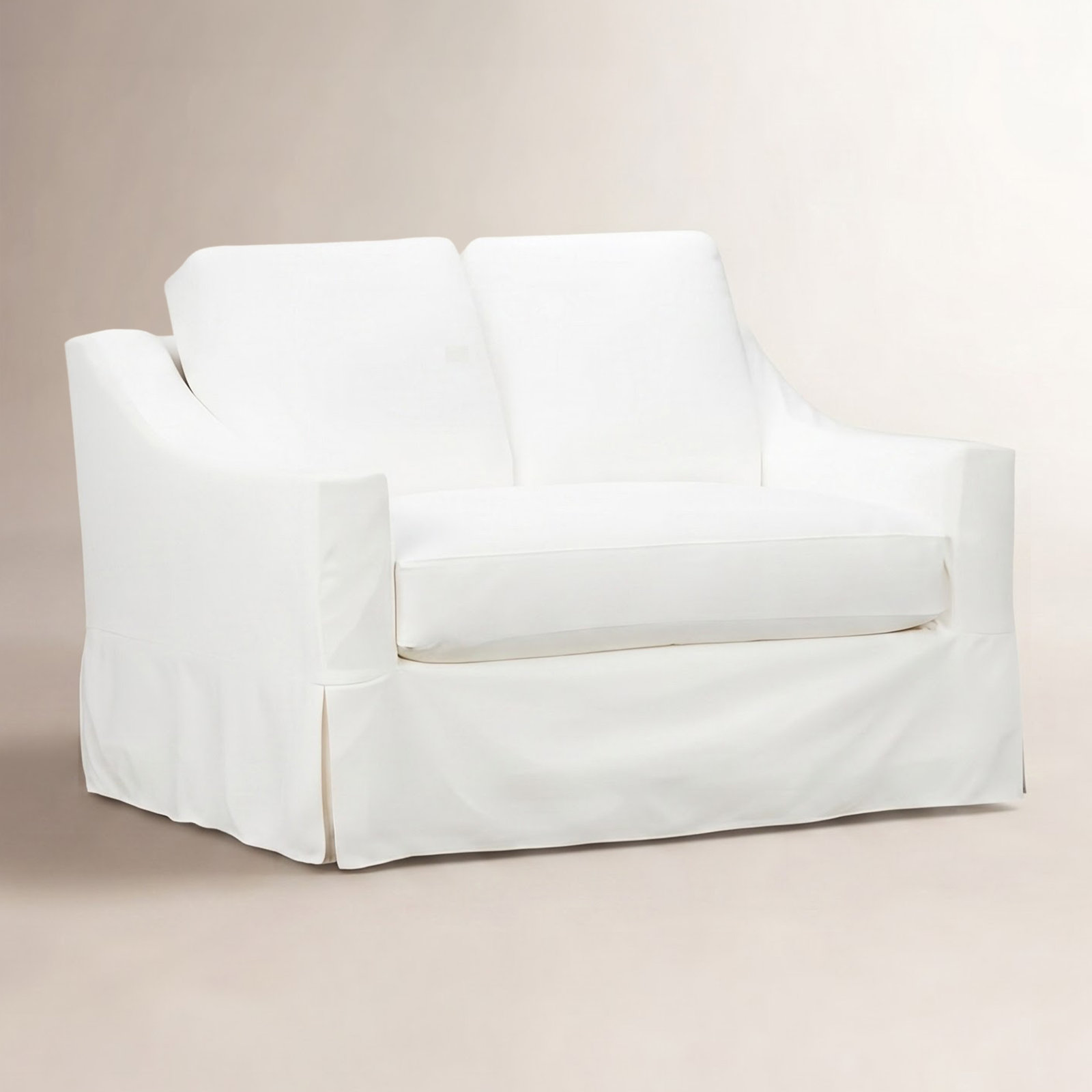 Cranbrook 55.5'' Upholstered Loveseat, Classic Bleach White Twill