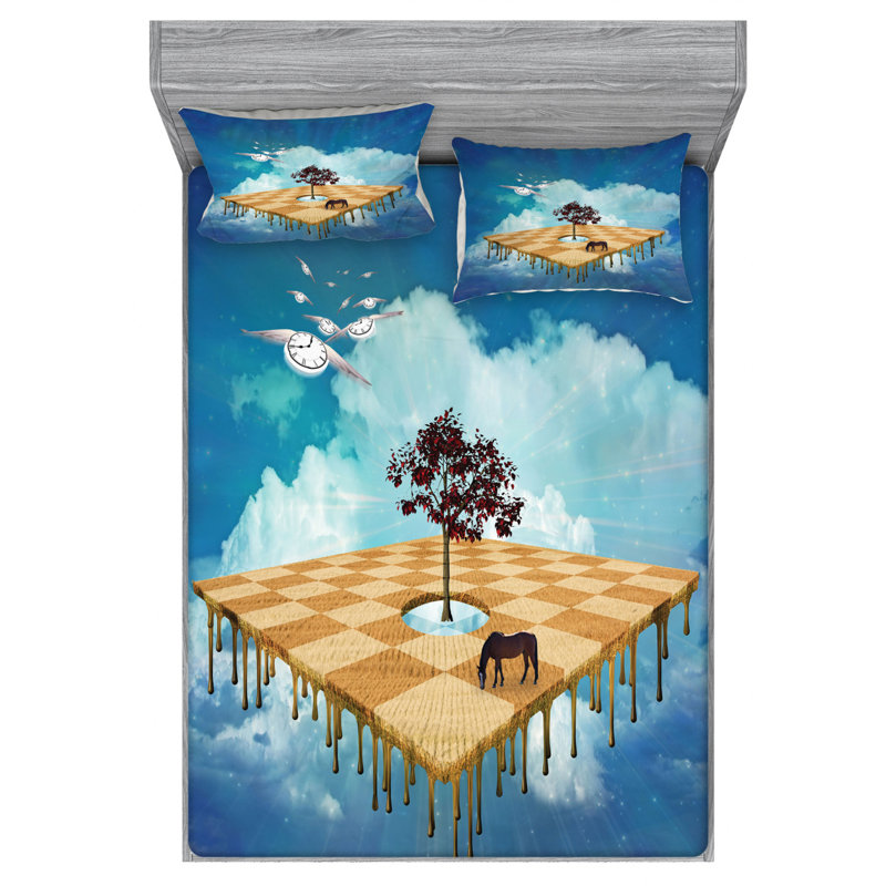 Microfiber Sheet Set, Queen Sheet Set with Fitted Sheet