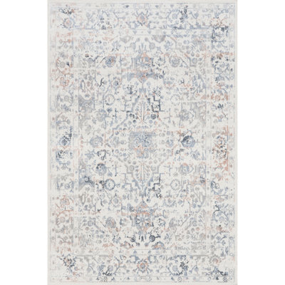 Faded Medallion Machine Washable Area Rug for Living Room Bedroom Dining Room Kitchen