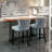 Velvet Wing-Back Bar Stools Set Of 2 With Button Tufted Decoration And Wooden Legs-40421874