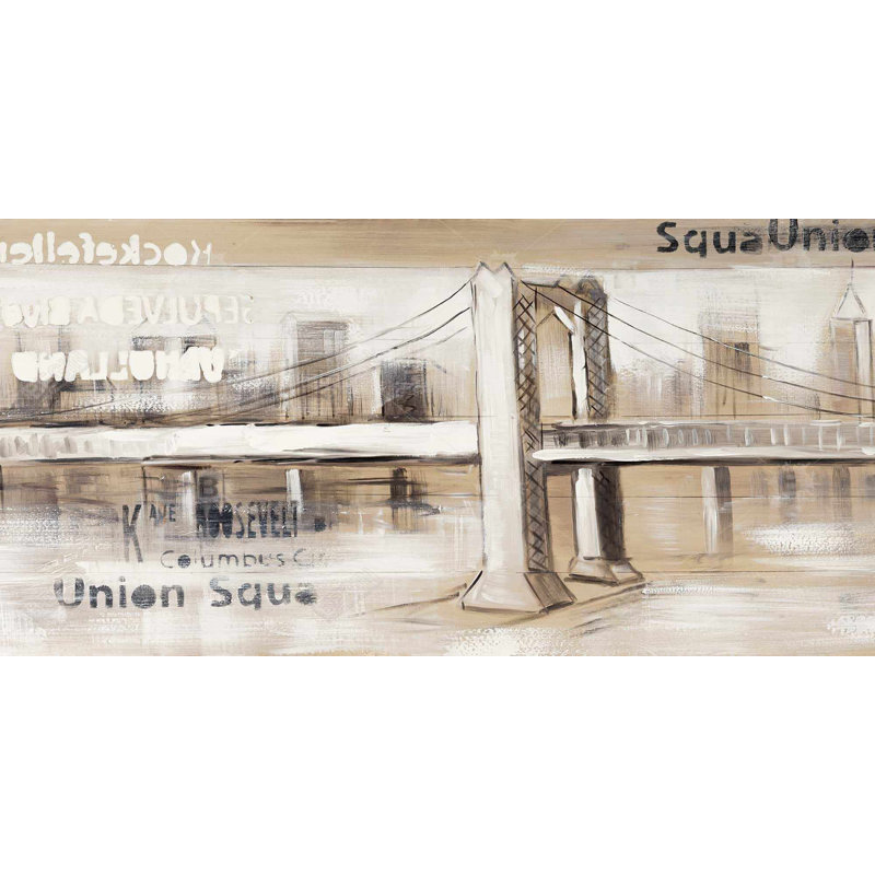 Abstract bridge with typography - 15.75"x31.50" Desk mat