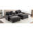 Grey 111" Sectional Upholstered With Two Removable , Double Cushion, Cup Holders, Ports And Hidden Storage For Relaxation Dimension, Charging, Holders Box-1525937863