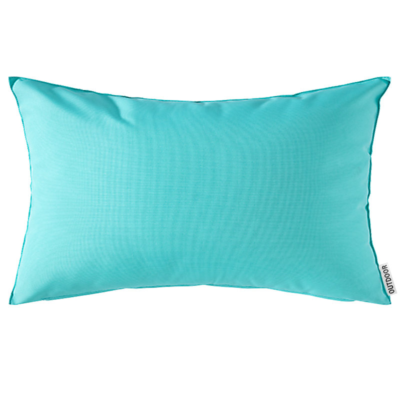 Outdoor Reversible Pillow Cover, Aqua, 16" x 16", Square
