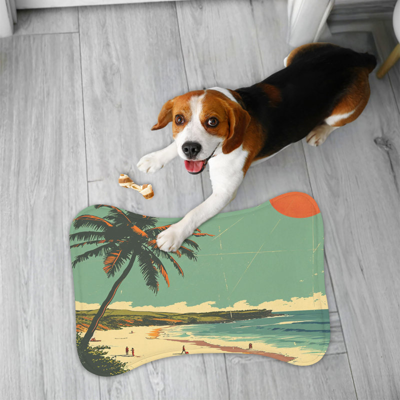 Nostalgic Island Beach - Tapis d'alimentation en forme d'os