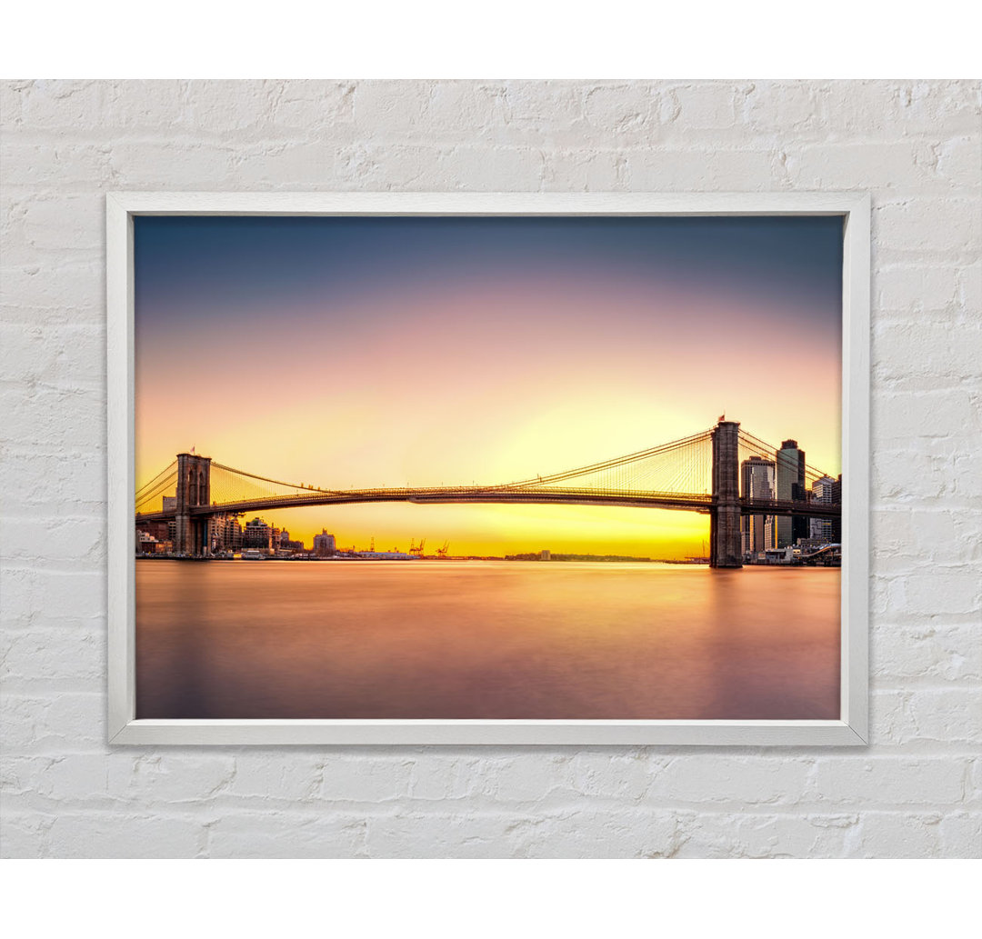 NYC Bridge On The Sunrise - Einzelbildrahmen Kunstdrucke auf Leinwand