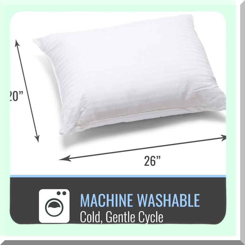 CoolBreeze Allergy-Free Pillow - Machine Washable, Polyester Fill, Hotel-Grade, - Hypoallergenic Fiber for Cooling Comfort