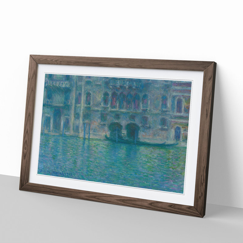 Palazzo Da Mula, Venice by Claude Monet - Framed Print, 36cm H x 48cm W x 2cm D, Walnut Framed