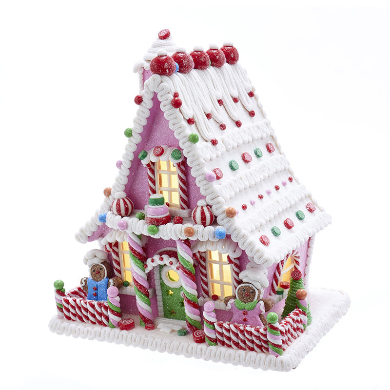 Kurt Adler Battery-Operated LED Gingerbread Candy House, 10in
