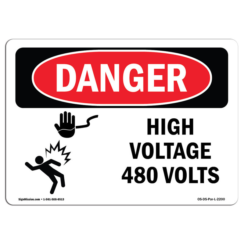 Danger Sign, 12" H x 18" W x 0.1" D