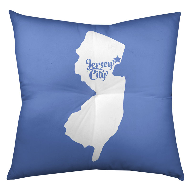 Coussin de plancher touffeté, 26 po x 26 po, Bleu, Jersey City