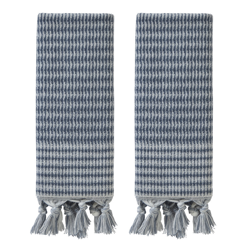 Reign Cotton Plush Hand Towel, Denim Blue