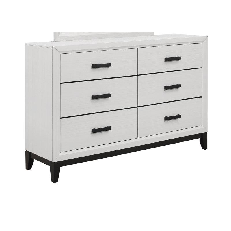 Ensemble de chambre avec grand lit 5 pièces Mirage, Grand lit, Blanc