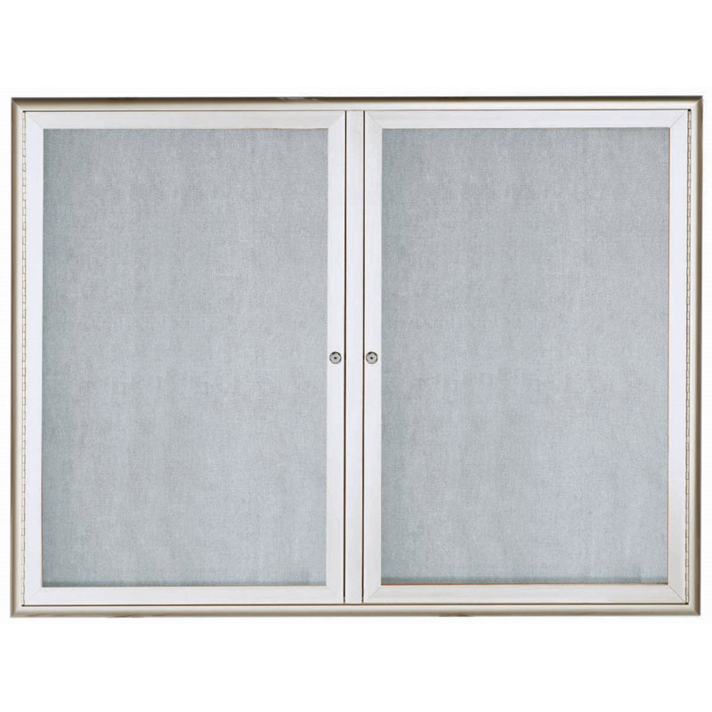 Tableau d’affichage mural fermé h 3 pi x l 4 pi, Argent
